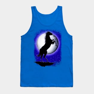 Wild Horse on Blue Moon Tank Top